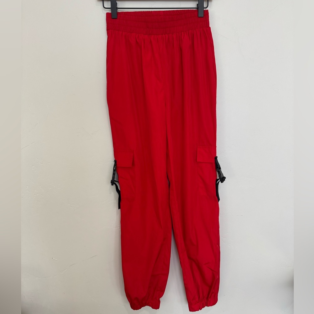 Superdown Jorja Windbreaker Joggers Red Ripstop Cargo Pockets Size XS - Picture 4 of 9